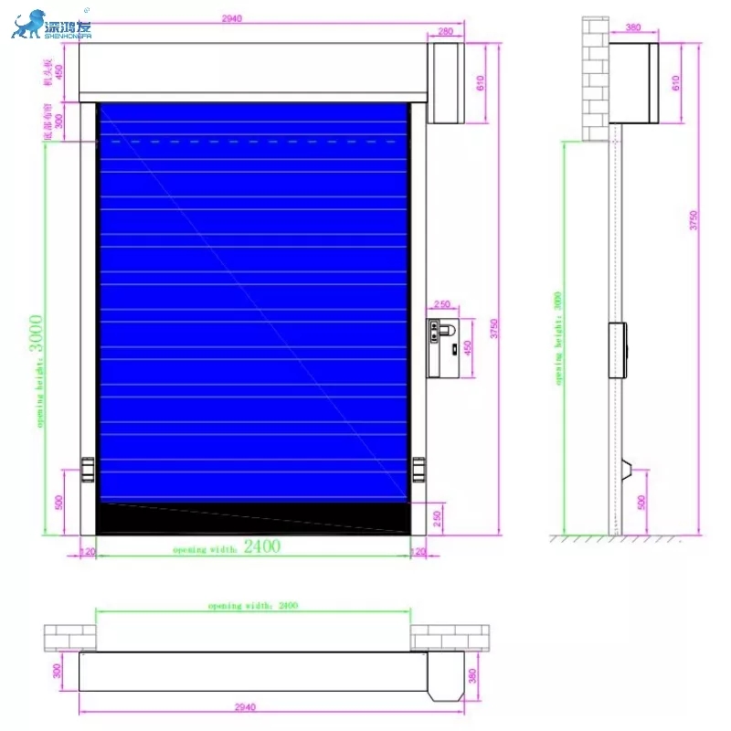 Cold Storage Door Size Blue