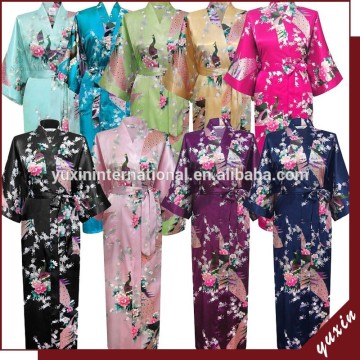 2015 Hot sale women long kimono robe ,women robe sleepwear nightgown