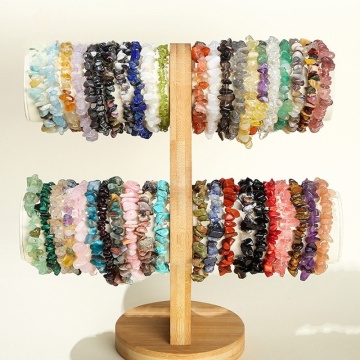 Gemstone 5-8MM Chip Stretch Bracelet Natural Stone Chip Elastic Handmade Crystal Bracelet