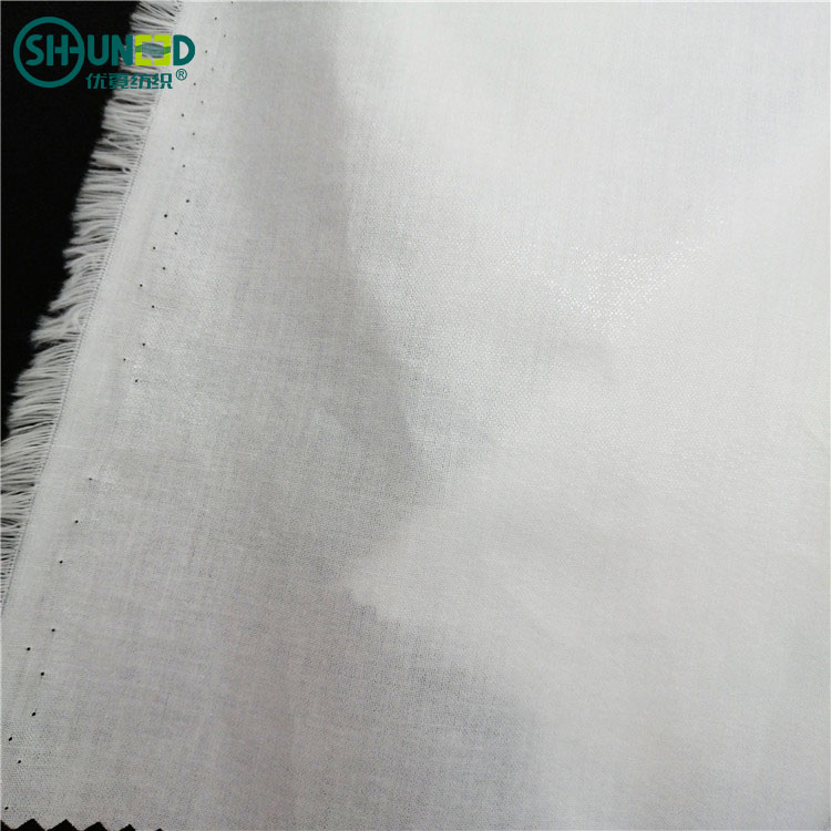 High Quality 100% Cotton Shirt Collar Lining Interlining Woven Fusible Lining for Men Shirt