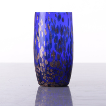 Verre à whisky de couleur bleu pailleté en gros