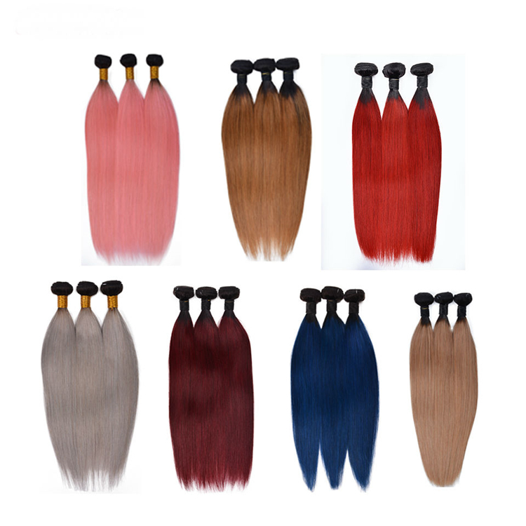 Usexy Halloween Ombre colourful Brazilian Human Hair Extensions Colored Hair Bundles And Wigs For Halloween