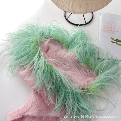 Fluffy Ostrich Feather Cape, Boa Garment Accessories & Feather Fabric Boas