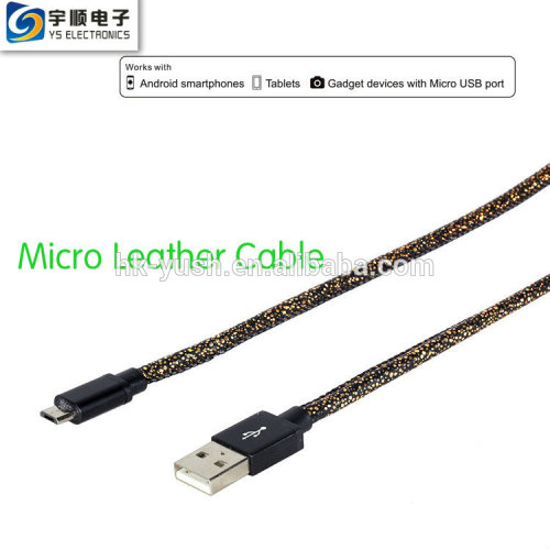 Micro Leather Cable for Samsung/Smart Phone/Android Phone