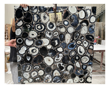 Backlit Brazil Semi-Precious Stone Polished Nebbia Grey Agate Slabs