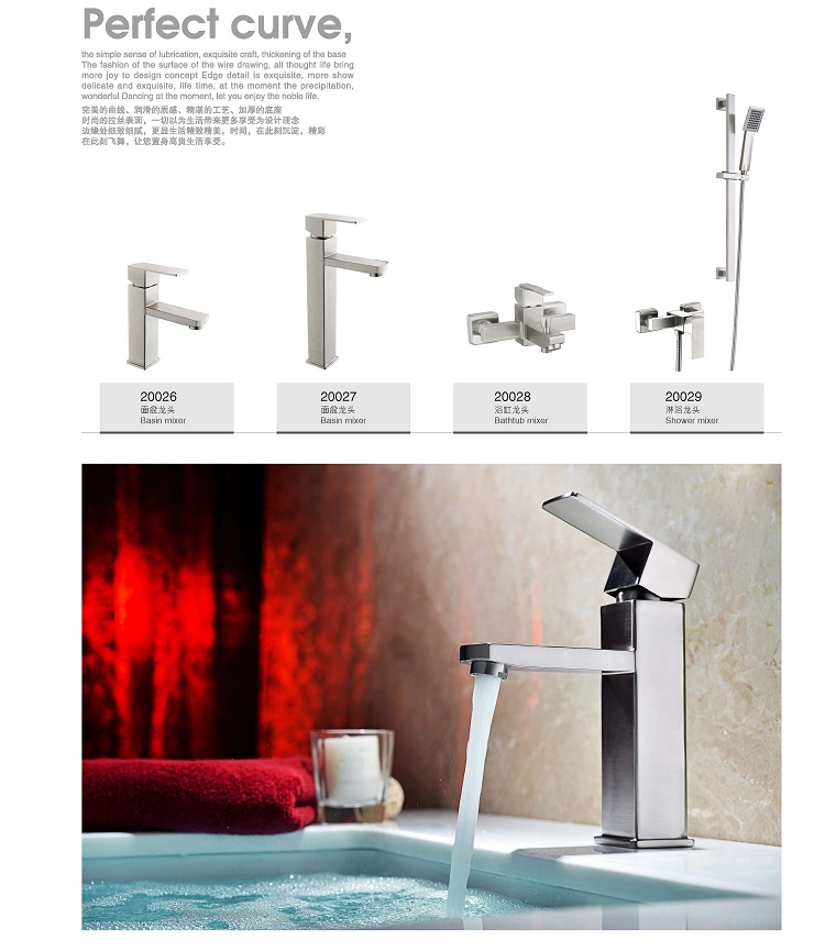 YL20011 China supplier stainless steel faucet ,bathroom sanitary water mixer taps washbasin mixer