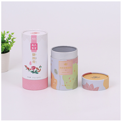 Latas de té envasado logotipo de tubo de papel de regalo