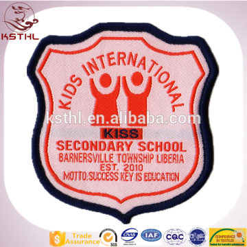 Hot Sell Iron On Merrow Border School Woven Patches for Clothing