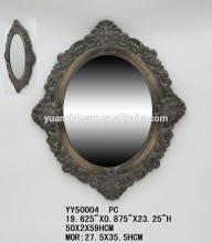 Luxury resin design wall decorative mirror, home decorative resign wall mirror in oval shaped