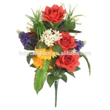 Factory directly artificial silk rose bush flower wholesale