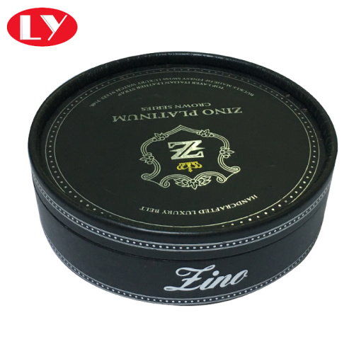 Rigid Black Cardboard Round Box With Lid