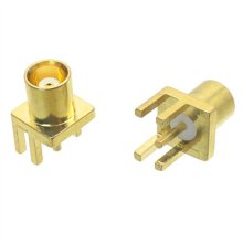 MCX female jack PCB edge mounting connector