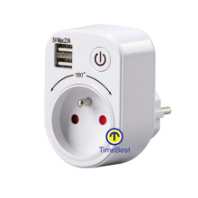Customizable Universal Travel Adapter with Integrated USB Port and Socket: Residential Grounding Standard