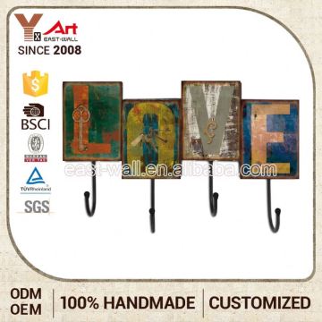 Advantage Price Customized Logo Rustic Metal Jelwery Wall Hanger Pear Shaped Hooks