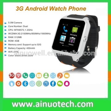 3G smart watch phone 1.54" touch screen Camera SOS GPS wifi bluetooth
