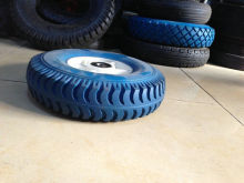 Flexible Pu Trolley Wheels , Rubber Powder Wheelbarrow Wheels