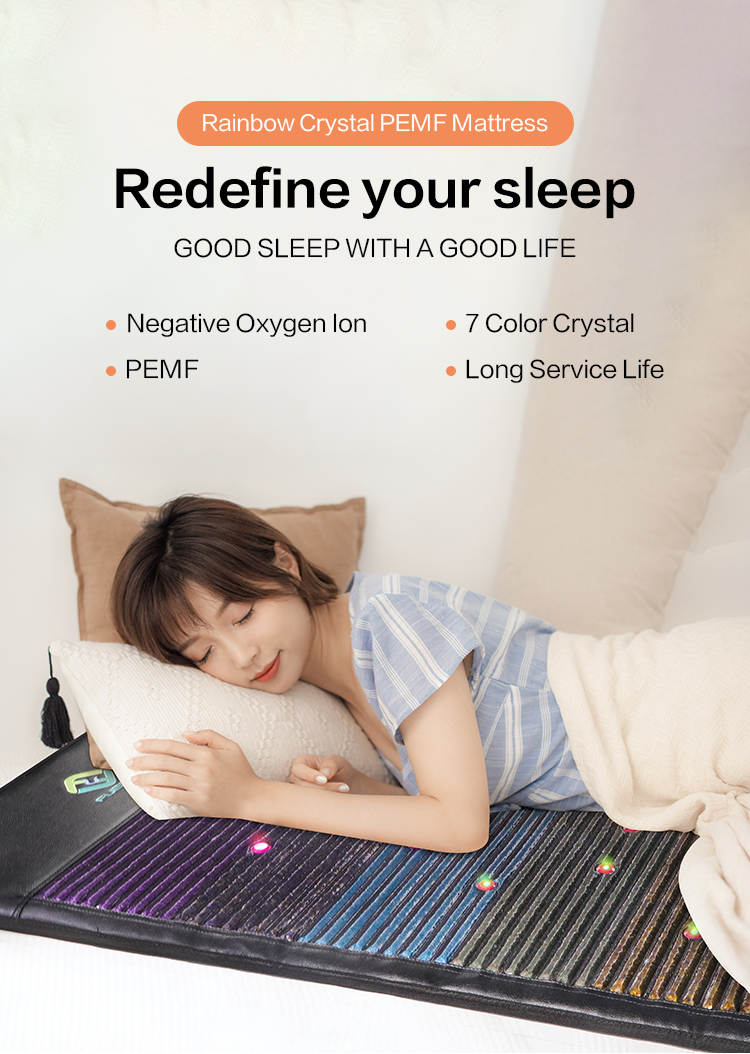 Rainbow crystal therapy far infrared PEMF mat with photon light