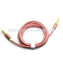 3.5 audio video cable 3.5mm fabric braided audio aux extension cable