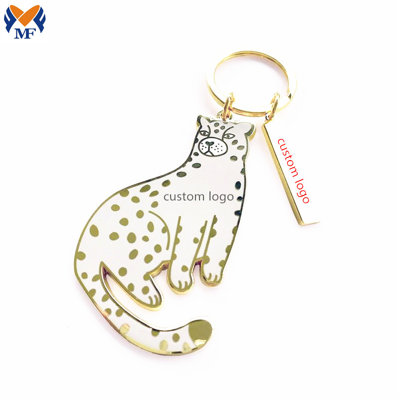 Craft Metal Custom Logo Alloy Cat Keychain