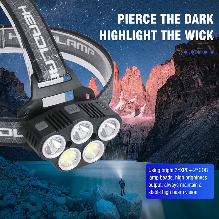 Ultra Bright LED Five Headlamp for Outdoor Adventures