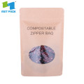 Bolsa de cremallera de pie compostable con logotipo personalizado