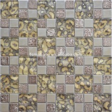 MBJ5006 popular customized low price laminated stainless steel mixed stone glass mosaic