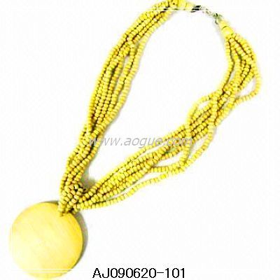 yellow wood beads necklace necklace