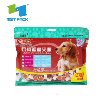 Plat bodem zakje hondenvoer verpakking voedingzak