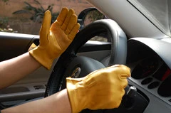 Gold Supplier Yellow Cow Grain Leather Driver Work Glove