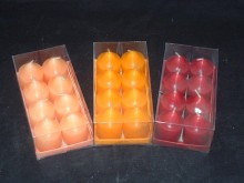 Set of 8 Colored Peaked Round Pillar Candle