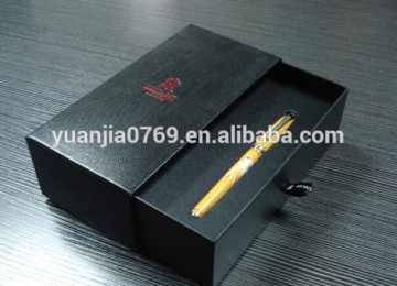 black fancy paper wrapped pen package sliding drawer box manufacturer