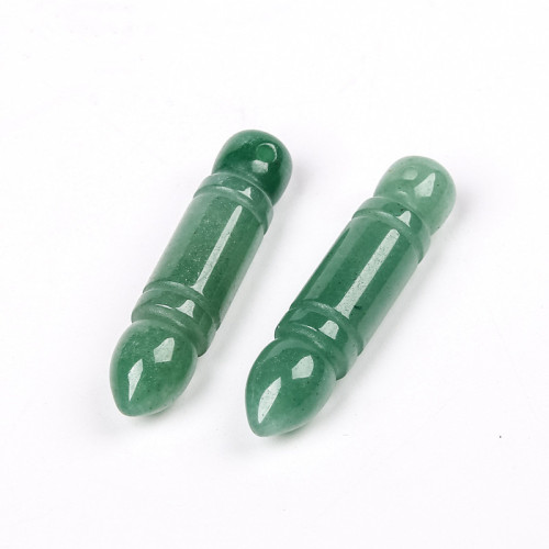 Natural green Aventurine jade Wenchang pen Pendant Carved white crystal pencil ornament Pendant For Men and Women