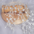 Beads embroidery polyester mesh fabric dress Fabric