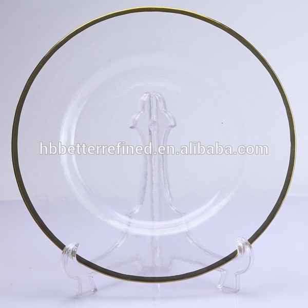 Gold Rim Glass Charger Plate