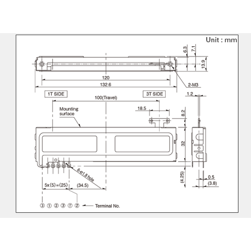 RSA0K-serie schuifpotentiometer