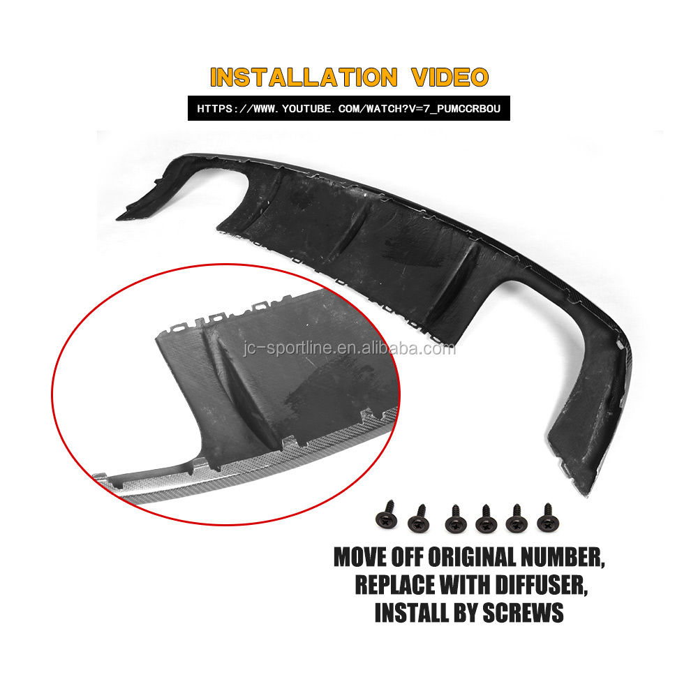 S3 Carbon Fiber Rear Diffuser for Audi A3 8V SLINE S3 Sedan 4-Door 14-16