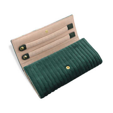 Custom logo velvet suede jewelry organizer roll pouch