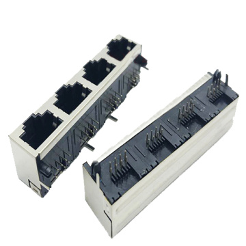 Jack RJ45 blindé de port unique 1x4Port