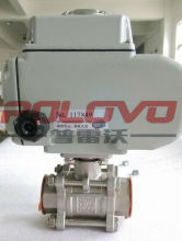 Three pieces inner thread ball valve motorized