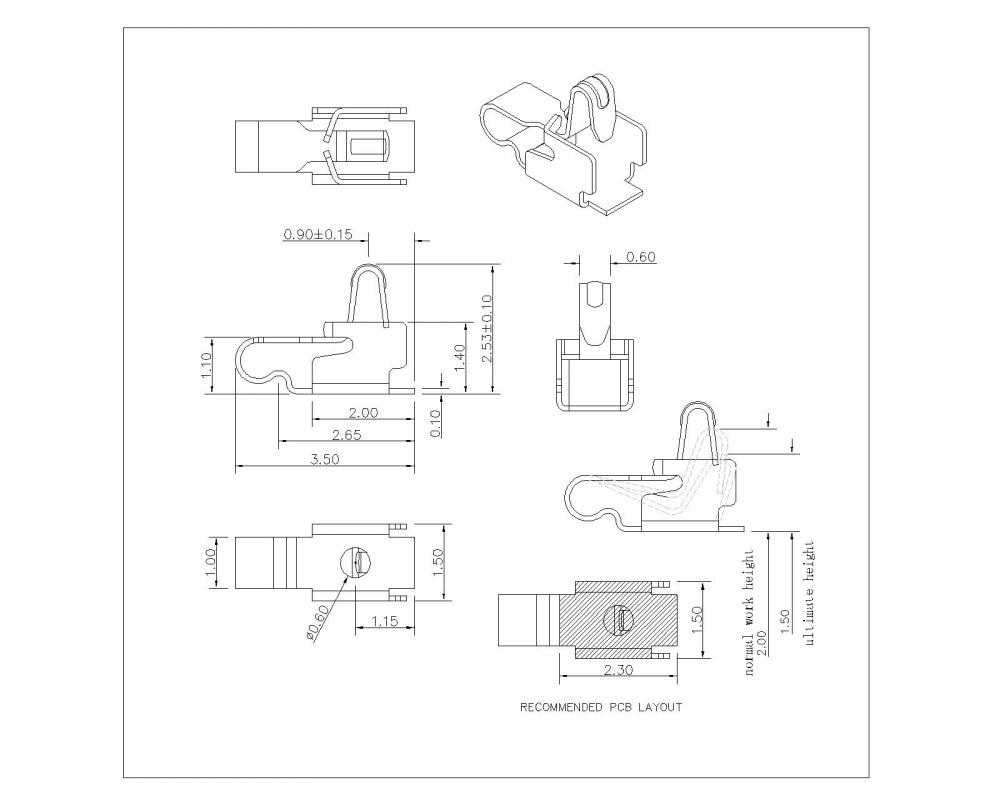 SF-035-XX-08 doigt de source L 3,5 mm