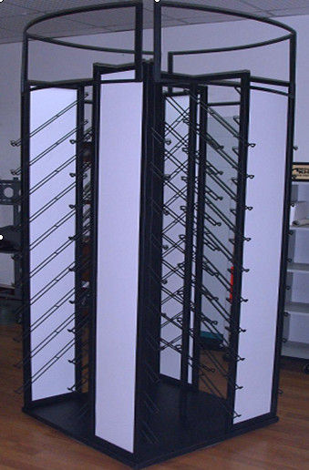 Black Flooring Display Racks , Metal Retail Shop Display Racks