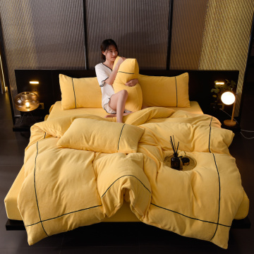 Wholesale microfiber solid velvet bedding set king size
