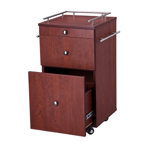 Wooden Trolley 3 Drawers Organizer Utility Cart