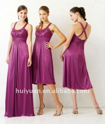 New Elastic Satin Purple bridesmaid dress