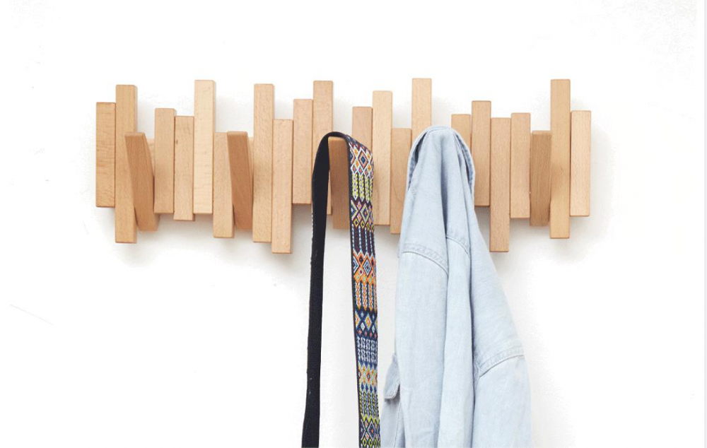 Foldable Wall Mounted Wooden Hanger