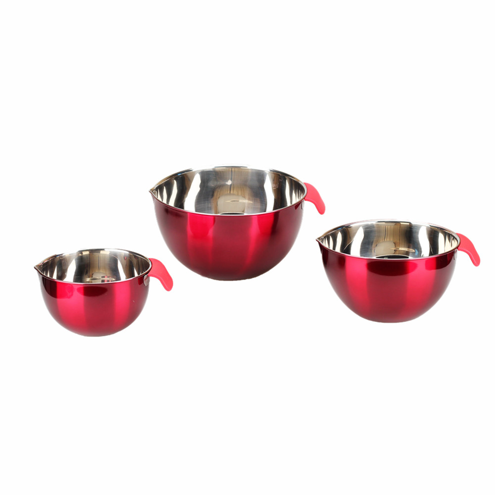Elegant Red Mixing Bowl Set
