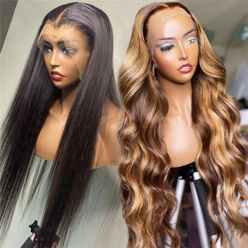 Wholesale Brazilian Hair HD Lace Front Wig,Virgin Cuticle Aligned Human Hair Full Lace Wig,13x6 Lace Frontal Wig For Black Women