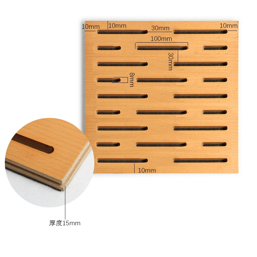 Effective Soundproofing Wooden Board Acoustic Perforated Wall Panel