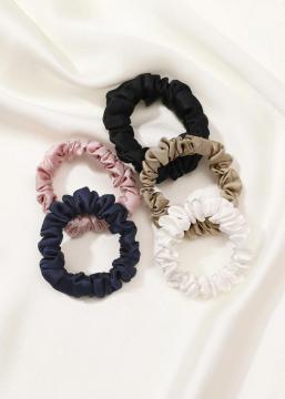 Soft Silk Skinny Scrunchie Soft & Comfortable Small Hair Ties Bows Ropes Elastics Ponytail Holders for Women Girls Hair Accessor