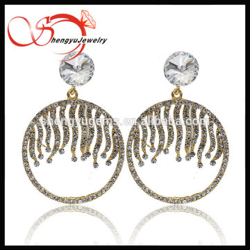 Gold earring for party big circle round earring designs